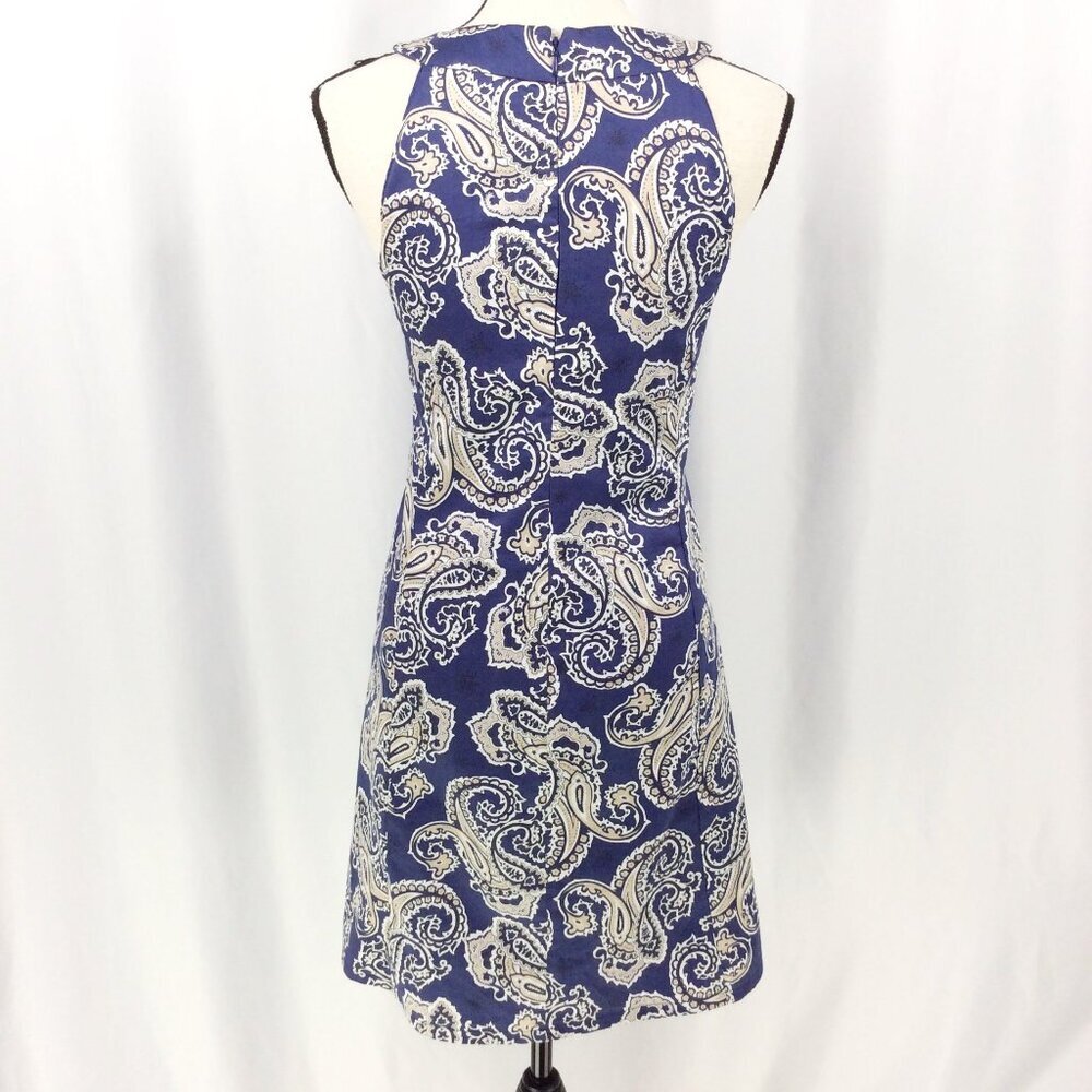 Ann Taylor LOFT Dress Womens Various Blue Paisley Sleeveless Tank Sheath - Picture 4 of 11